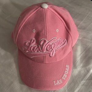 Las Vegas Embroidered Pink Baseball Cap